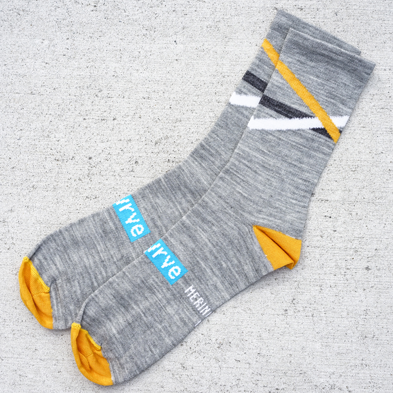 *SWRVE* merino wool socks (grey/yellow)