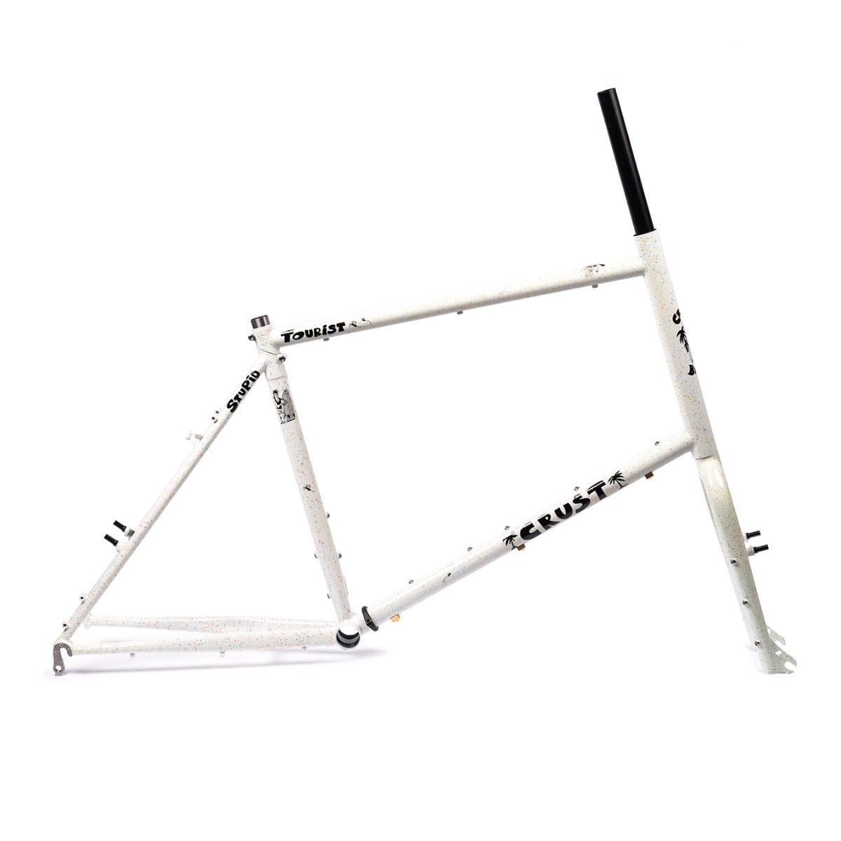 *CRUST BIKES* stupid tourist frame (pastel speckle'd white)