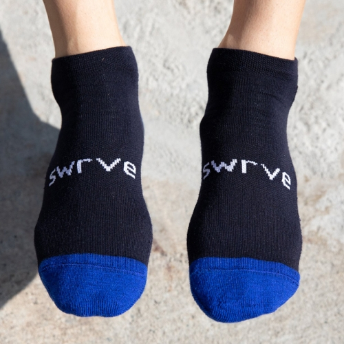 *SWRVE* no-show merino wool socks (navy/blue)