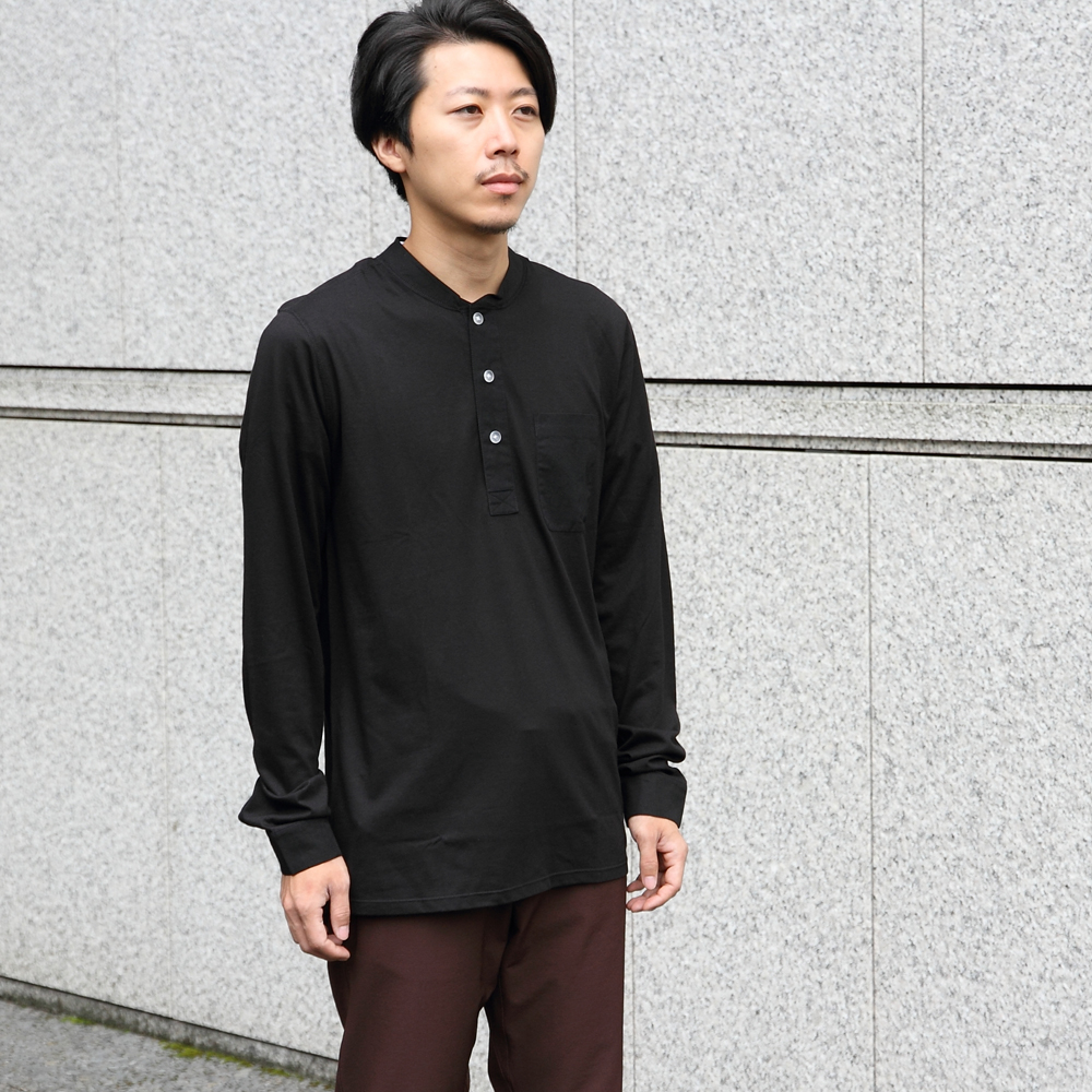*SWRVE* cotton/Modal long sleeve henley (black)