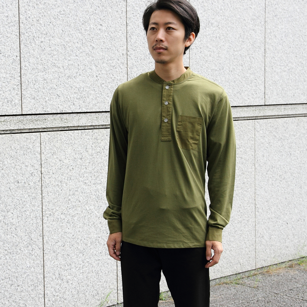 *SWRVE* cotton/Modal long sleeve henley (khaki)
