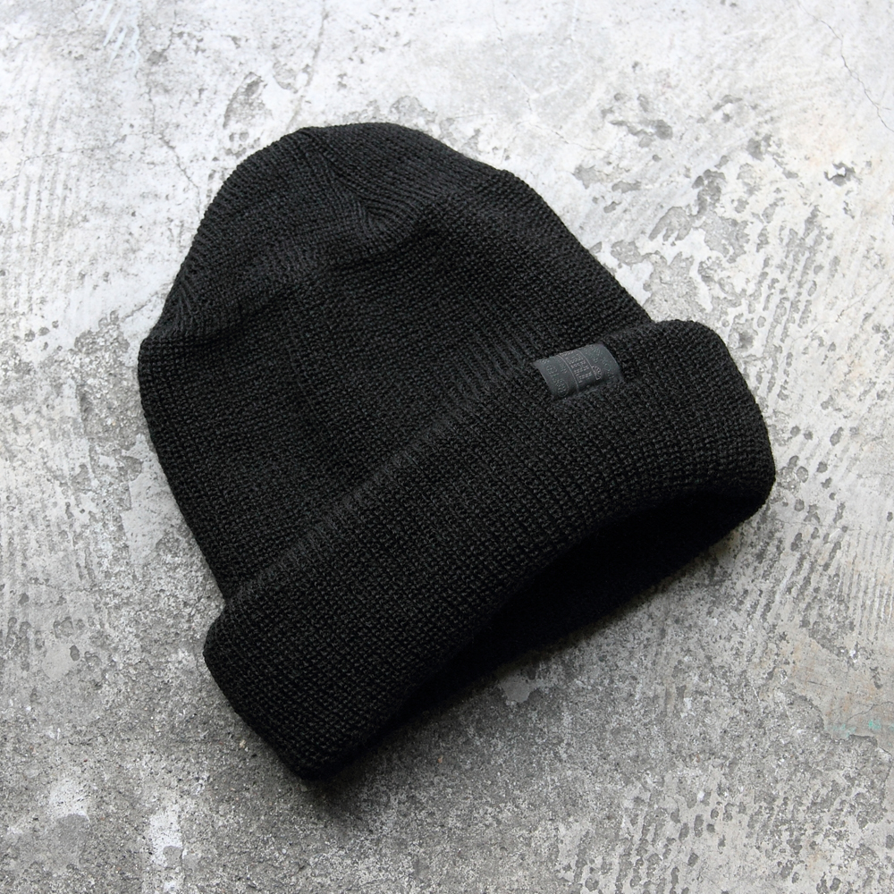 *BLUE LUG* double roll watch cap (black)