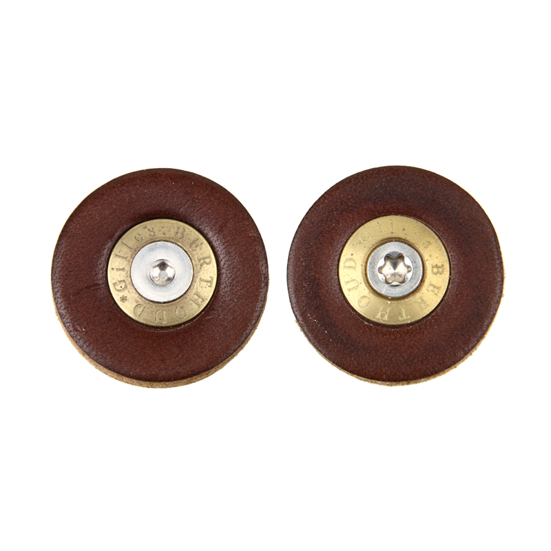 *GILLES BERTHOUD* leather bar plugs (brown)