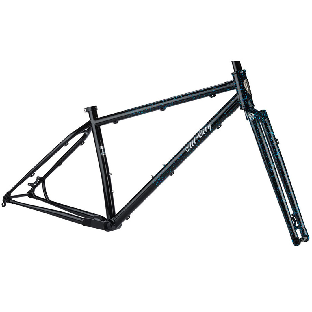 *ALL CITY* electric queen 27.5 frame&fork set (cyan splatter)
