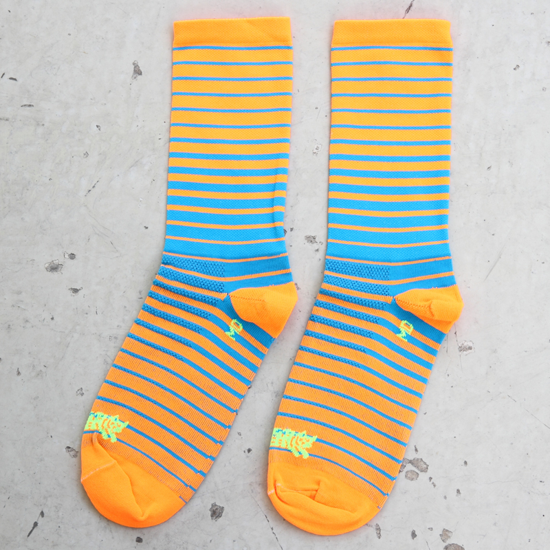 *TEAM DREAM BICYCLING TEAM* pop block sock original (orange/cyan)