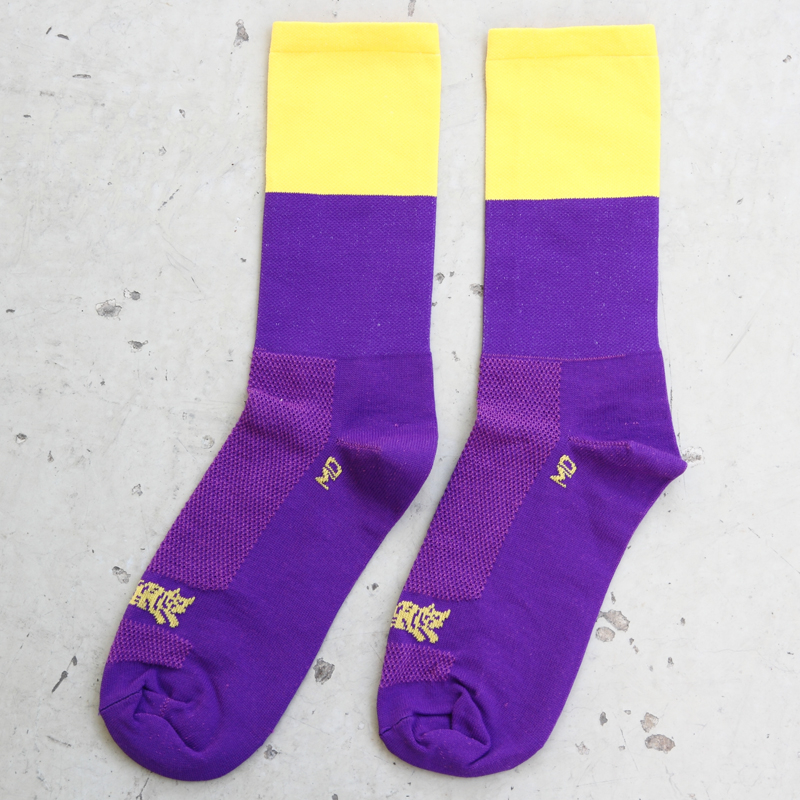 *TEAM DREAM BICYCLING TEAM* dip sock (gold/purple)