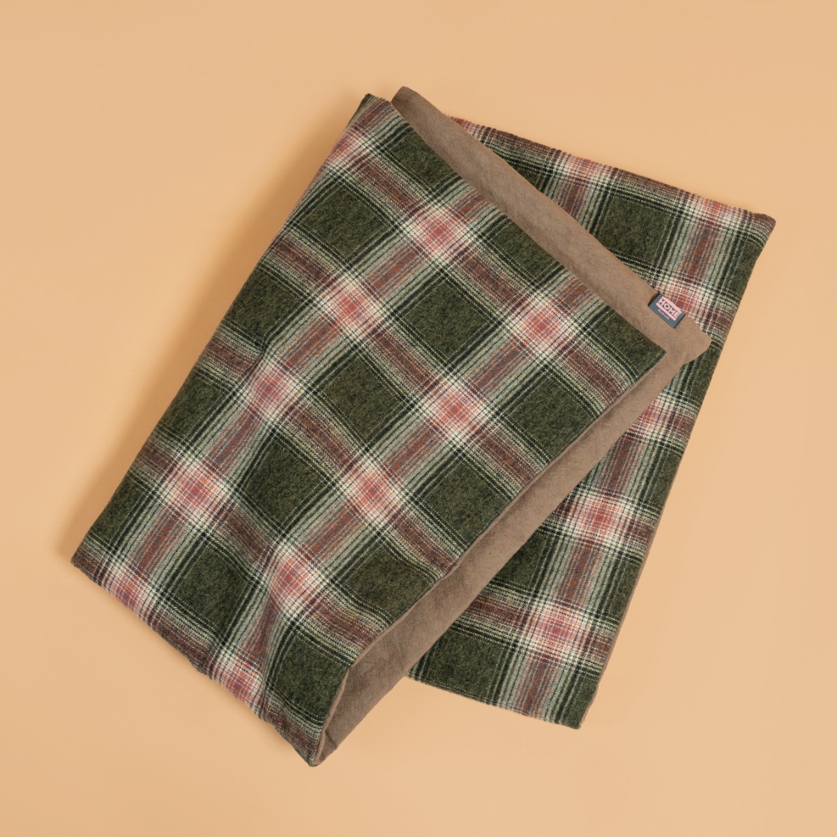 *BLUE LUG* puff blanket (brown/pink check)