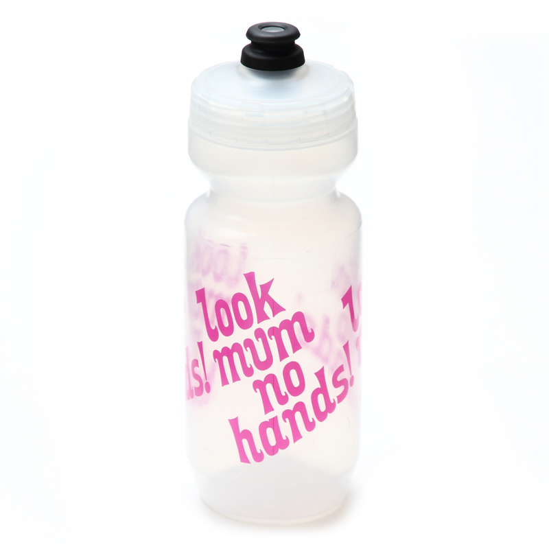 *LOOK MUM NO HANDS* water bottle (clear/pink)
