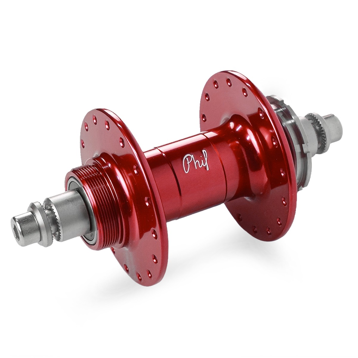 *PHILWOOD* high flange track hub rear (red/fix&free)