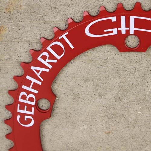 GEBHARDT* 144 track chainring (red) - BLUE LUG ONLINE STORE