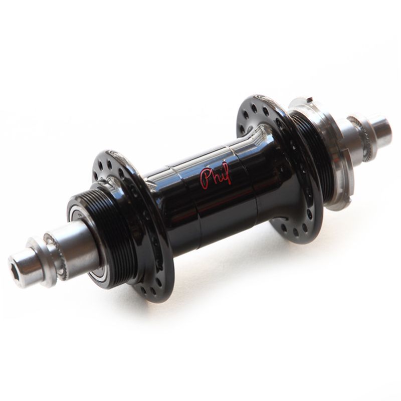 *PHILWOOD* low flange track hub rear (black/fix&free) - BLUE LUG