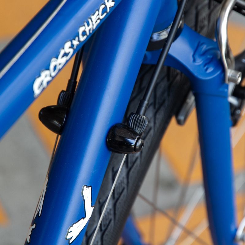 DIA-COMPE* downtube cable adjuster (all black) - BLUE LUG