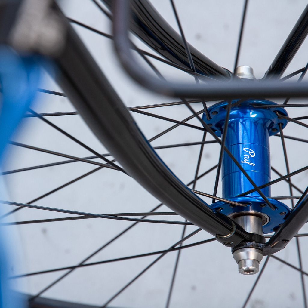 PHILWOOD* low flange track hub front (green) - BLUE LUG