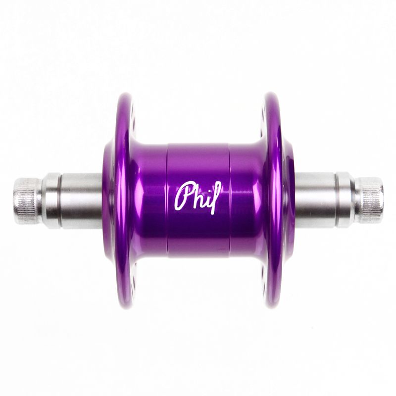 PHILWOOD* narrow flange hub front (purple/28h) - BLUE LUG