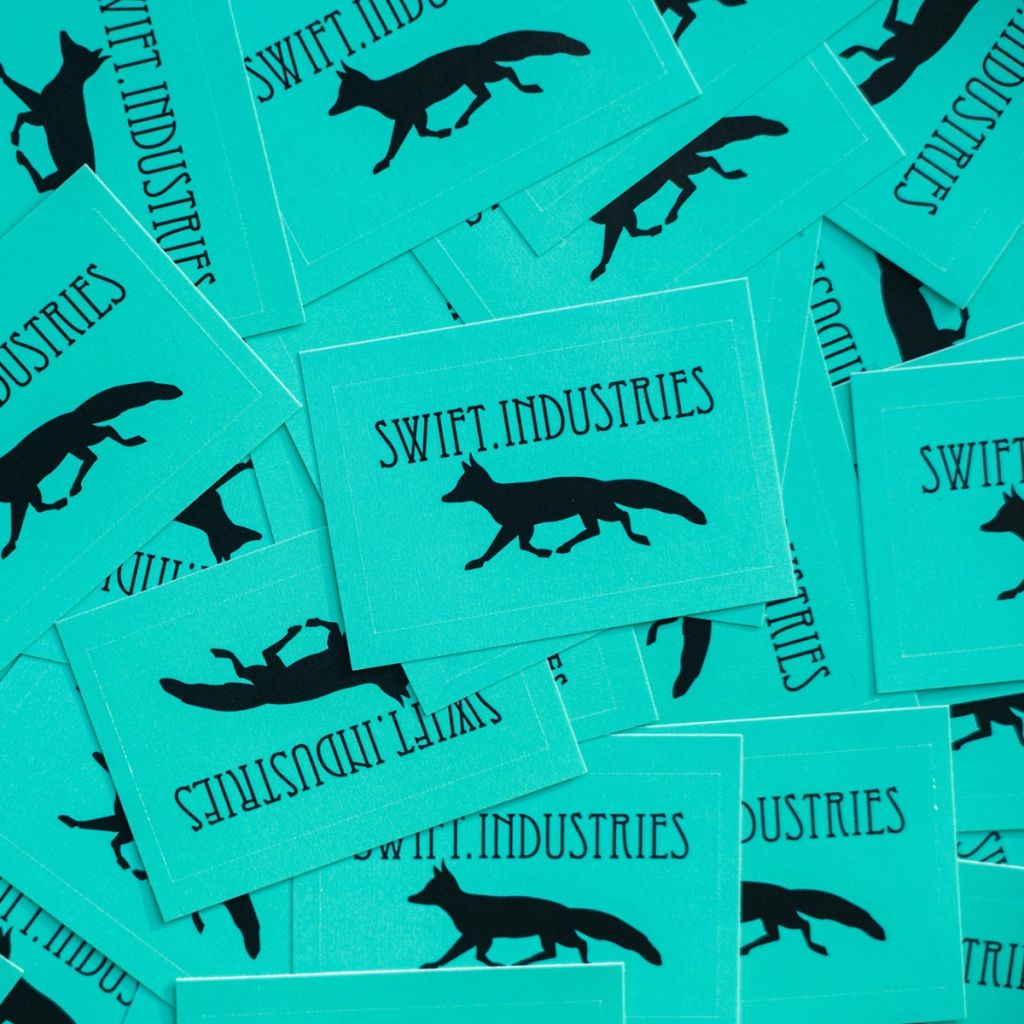 *SWIFT INDUSTRIES* logo sticker (teal)