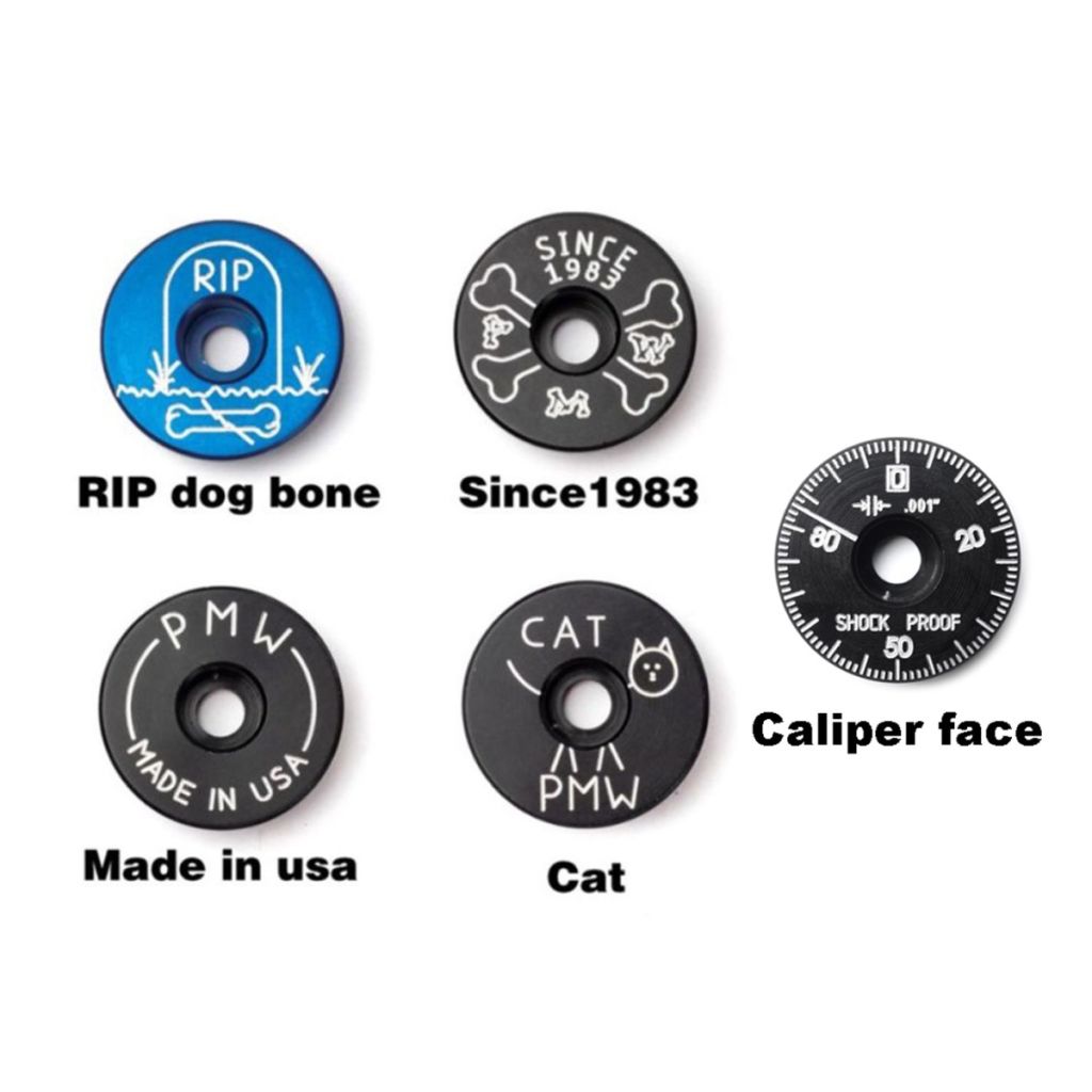 PARAGON MACHINE WORKS* aluminum top cap (black) - BLUE LUG