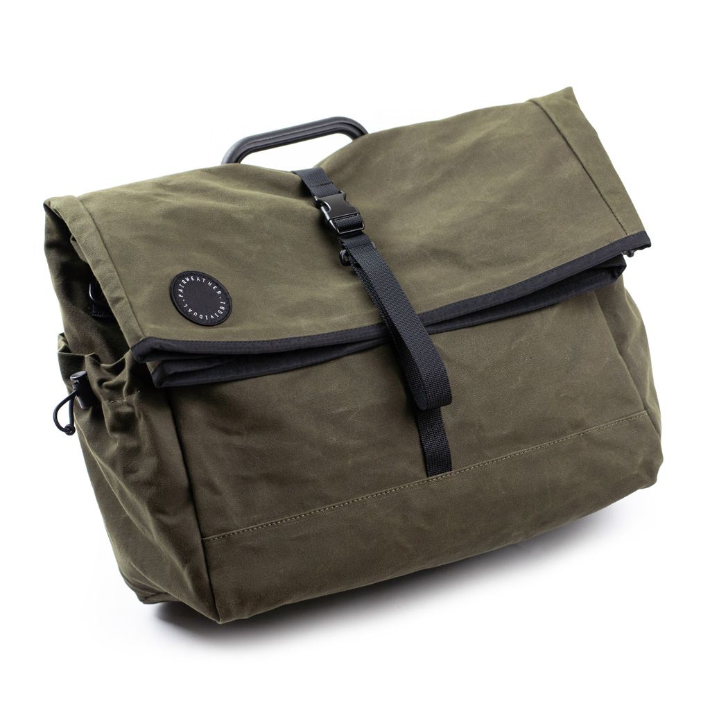 FAIRWEATHER* brompton bag (wax dark olive) - BLUE LUG ONLINE STORE