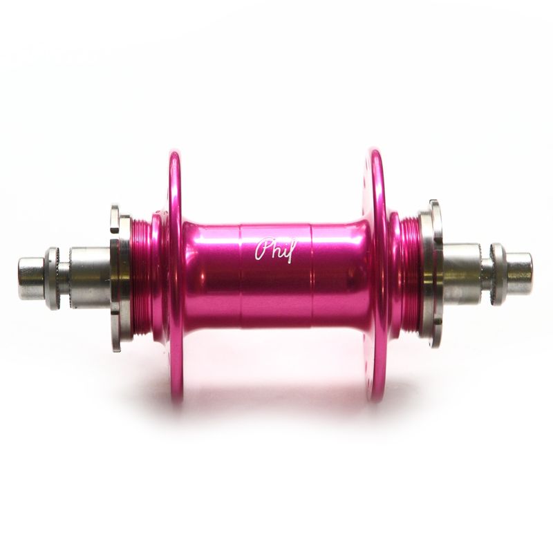 PHILWOOD* high flange track hub rear (pink/double cog) - BLUE LUG