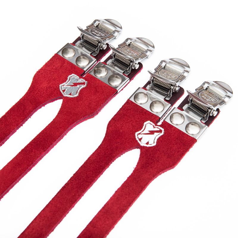 *MASH* MKS × MASH leather double toe straps (red)