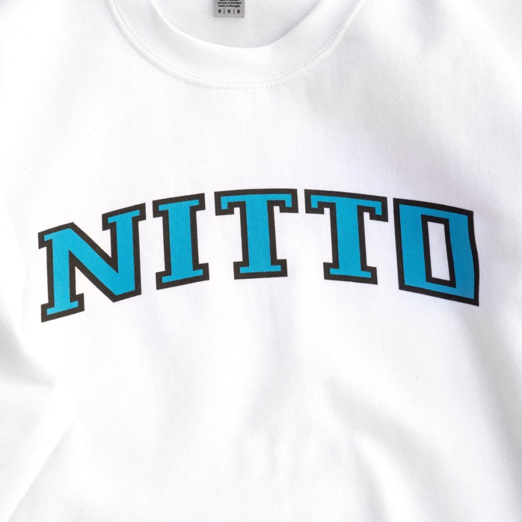 NITTO* crewneck (college logo/white) - BLUE LUG ONLINE STORE