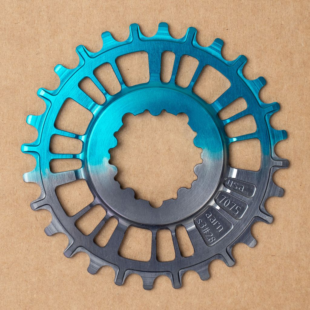 *AARN* DM 1X chainring (teal/gray)