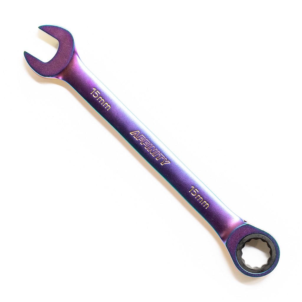 *AFFINITY CYCLES* 15mm racheting wrench (oil slick/long)