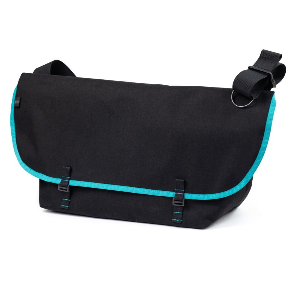 BLUE LUG* the messenger bag (black/turquoise) - BLUE LUG ONLINE STORE