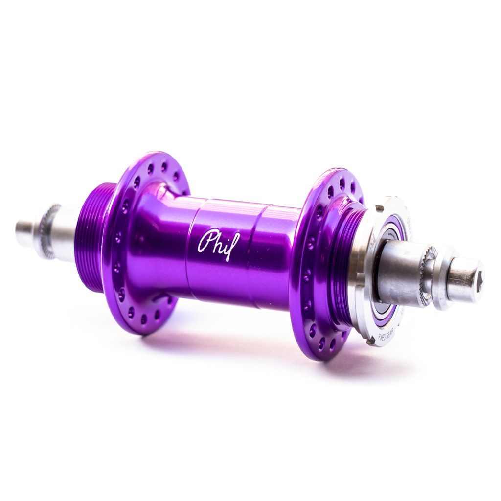 PHILWOOD* low flange track hub rear (purple/fix&free) - BLUE LUG