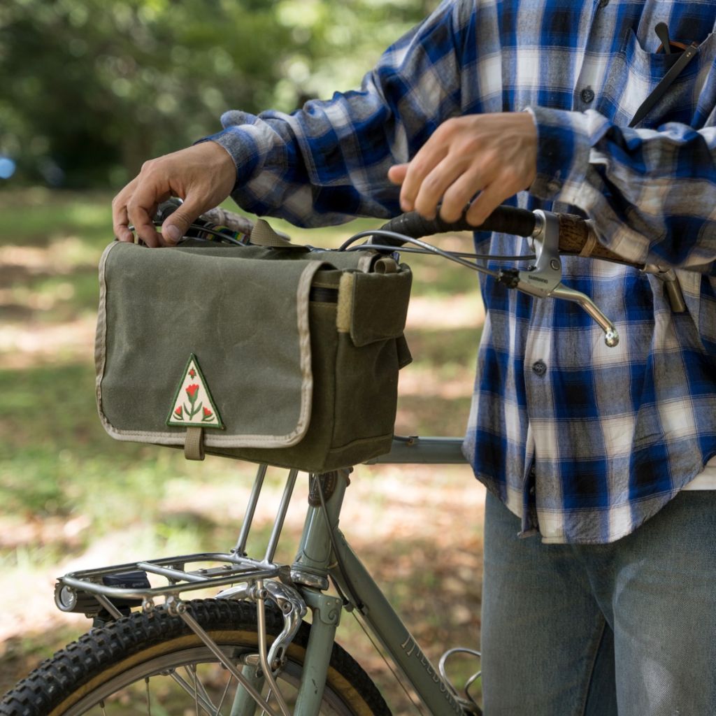 RON'S BIKES* fabio's fanny (waxcordura/tan/green patch) - BLUE LUG 