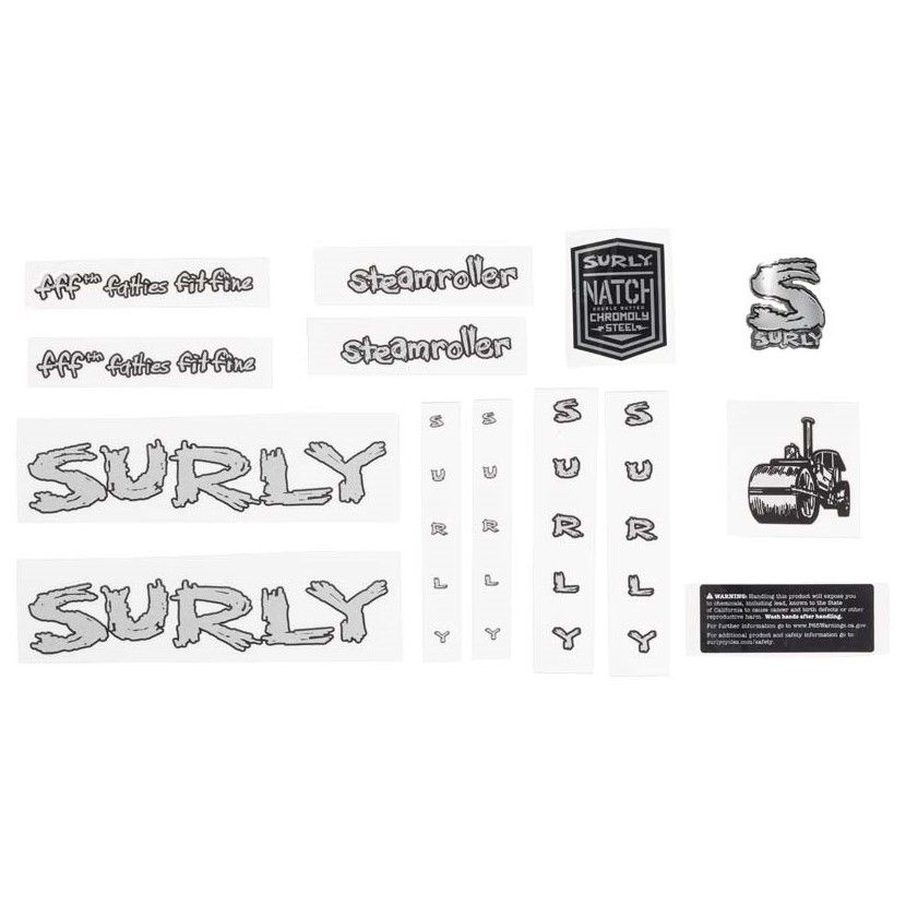 SURLY *steamroller new frame decal set (silver) - BLUE LUG ONLINE