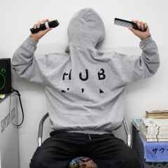 *BLUE LUG* HUB logo hoodie (heather grey)