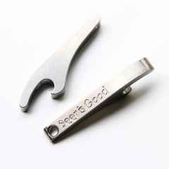 *PARAGON MACHINE WORKS* titanium keychain bottle opener (beer is good)