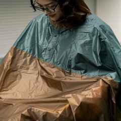 *FAIRWEATHER* packable rain poncho (green/coyote)