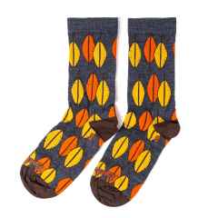 *SOCKGUY* wool crew socks (leaves)