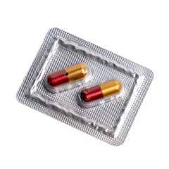 *ANALOG PILL* capsule cable end cap (red/gold)
