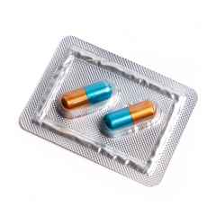 *ANALOG PILL* capsule cable end cap (blue/orange)