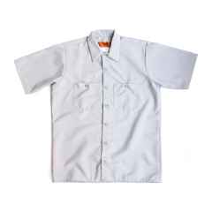 *BLUE LUG* box cut mechanic short sleeve shirt (light grey)