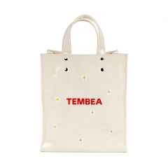 *TEMBEA×FRIDAY* flower embroidery paper tote (natural)