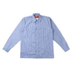 *BLUE LUG* box cut mechanic shirt (blue white/stripe)