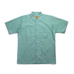 *BLUE LUG* box cut mechanic short sleeve shirt (light green)