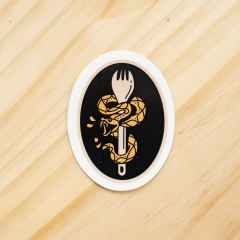 *CAMP AND GO SLOW* snake sticker (western orange)