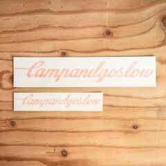 *CAMP AND GO SLOW* die cut sticker (hunter orange)