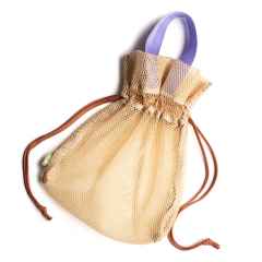 *BLUE LUG* roll kinchaku bag (mesh beige)