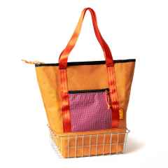 *HUNGRY* fancy tote 137 (ecopak marigold/grid berry)