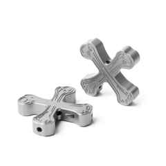 *BONESHAKER MTB* crossbone cable hangers (silver)