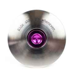 *STRIDSLAND* titanium top cap (silver/purple bolt)