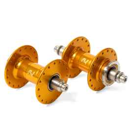 PHIL WOOD* high flange track hub set (LTD gold/fix&free) - BLUE