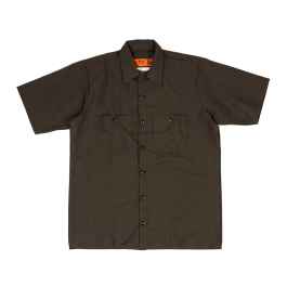 BLUE LUG* box cut mechanic short sleeve shirt (brown) - BLUE