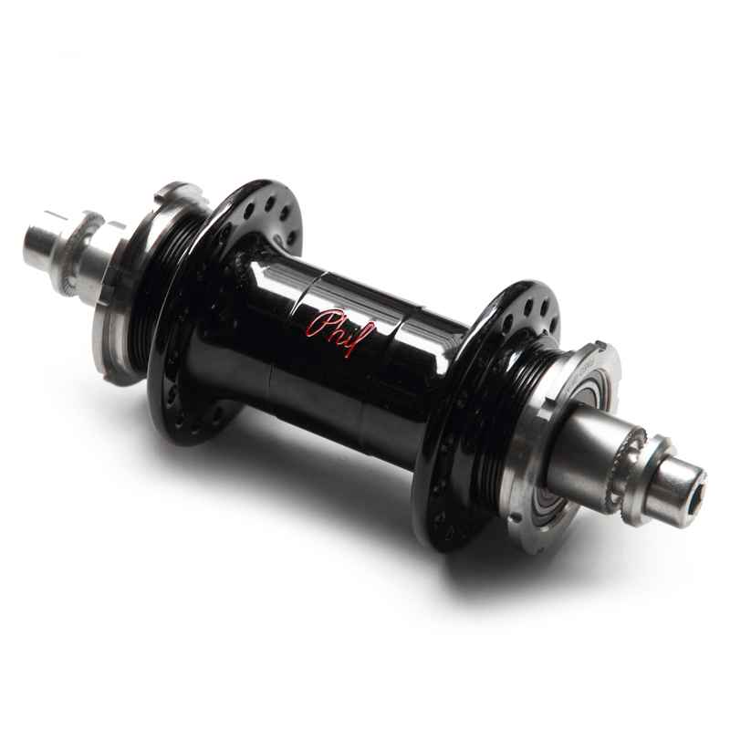 PHIL WOOD* low flange track hub rear (black/double cog) - BLUE LUG