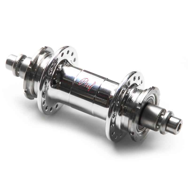 PHIL WOOD* low flange track hub rear (silver/double cog) - BLUE